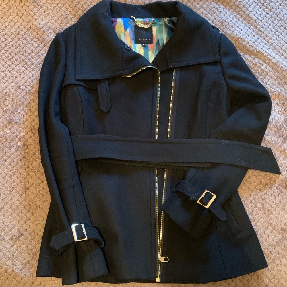 Ted Baker London Wool Short Moto Jacket